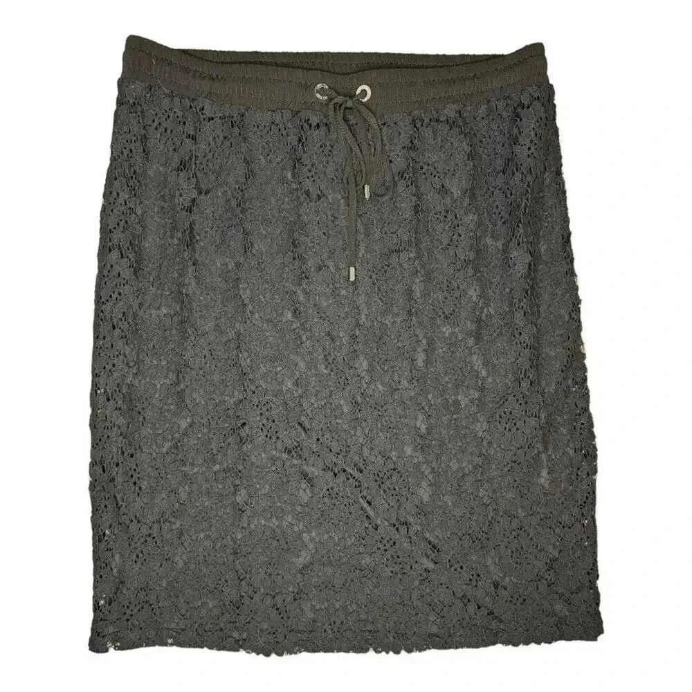 Calvin Klein Women’s Large Black Lace Skirt With Drawstring Waist